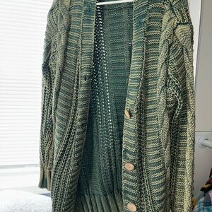 BiBi Olive Cable Knit Cardigan